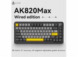 Ajazz Mechanická herní klávesnice AK820 MAX s magnetickými spínači - černá-šedá-žlutá RGB