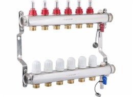 Perfexim Nerezový rozdělovač s rotametrem Taconova, 8 okruhů (30-127-0800-001)