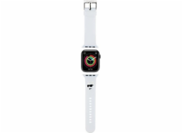 Karl Lagerfeld Řemínek Karl Lagerfeld KLAWMSLCNH pro Apple Watch 38/40/41mm bílý/bílý řemínek s 3D gumovými Choupette hlavičkami