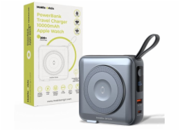 Mobile Origin Powerbanka a cestovní nabíječka kabel Lightning/USB-C, kompatibilní s MagSafe/AW/iPhone, šedá