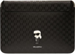 Karl Lagerfeld kabelka KLCS14SAKHPKK 14 černá saffiano monogram Ikonik