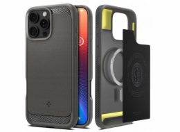 Spigen Pouzdro Rugged Armor Mag MagSafe pro Apple iPhone 17 Pro šedé