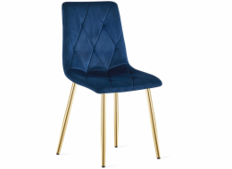 Leobert Jídelní židle LIBRA, tmavě modrý samet, na zlatých nohách