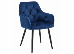 Leobert Židle JORK - tmavě modrý samet / černé nohy x 1