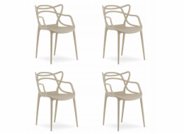 Leobert Béžová plastová židle KATO moderní design do kuchyně s jídelnou x4