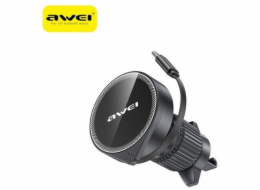 Awei MAGSAFE X73 DRŽÁK DO AUTO DO VENTILAČNÍHO OTVORU S VÝTAŽNÝM KABELEM, ČERNÝ