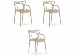 Leobert Béžová plastová židle KATO moderní design do kuchyně s jídelnou x3