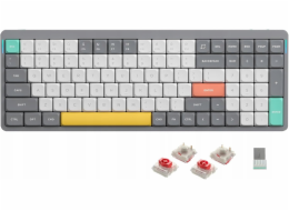 Nuphy - Air96 V2 Bezdrátová mechanická klávesnice - Bezdrátová tenká mechanická klávesnice, lunární šedá červená