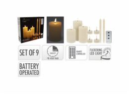 LED svíčky sada 9 ks s dálkovým ovládáním KO-AX6200120
