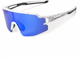 RockBros Polarizované cyklistické brýle s UV ochranou a korekční vložkou, modré čočky - bílé
