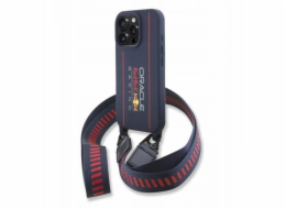 Red Bull Silikonový pouzdro RBHMP16L24SISOLRV pro iPhone 16 Pro 6.3" s vertikálním logem MagSafe, námořnická modrá