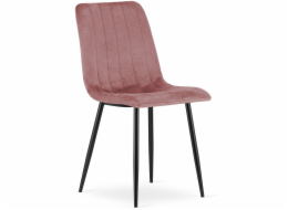 Leobert Růžová sametová židle s černými nohami do jídelny a kuchyně LAVA