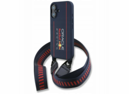 Red Bull Silikonový pouzdro RBHMP16S24SISOLRV pro iPhone 16 6.1 s vertikálním logem MagSafe, tmavě modrá