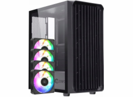 Zenpc Počítačová skříň Z3 Air, černá, 4x Fander P12 PWM PST ARGB