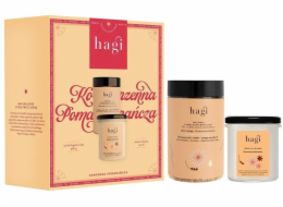 Hagi sada sójová svíčka Spicy Orange 215ml + tělová koupelová sůl 480g