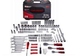 Forcekraft 216dílná sada nářadí 1/4, 3/8 a 1/2 (6hranná) (4–32 mm)