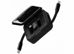 Energea Nabíjecí kabel Bazic GoCharge Loop 5 v 1 s konektory Lightning, USB-A a Micro USB, 1 m, černý