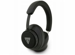 Guess Sluchátka Bluetooth ENC Saffiano Triangle Logo přes uši černá