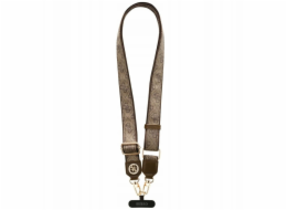 Guess Universal CBDY 4G Tether Patch Strass Metal Logo Hnědá šňůrka na krk