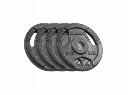 Rebel Active Sada olympijských závaží z litiny 4x5kg, otvor 51mm, deska s úchyty, REBEL ACTIVE