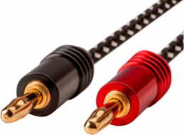 Monoprice Banánový kabel x2 - Banánový kabel x2 1,8 m černý