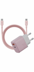Vega Nabíječka do zásuvky Bazic GoPort Velox Kit USB-C/USB-A GaN 35W s kabelem růžová