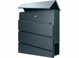 Orno Poštovní schránka BORNEO z pozinkované oceli s věšákem na noviny, antracitová