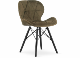 Leobert Židle LAGO Samet - hnědé / černé nohy x 1