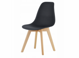 Leobert Židle LAGO z ekokůže - šedobílé / černé nohy x1