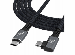 Wozinsky WPS2-UY41S USB-C Thunderbolt 4 240W úhlový kabel 2 m - černý