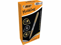 Bic Značkovací fixy metalický inkoust, zlatý a stříbrný (12 ks)