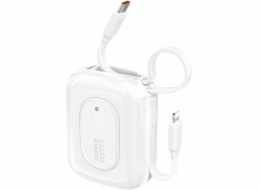 Dudao Powerbanka K32 10000 mAh s vestavěným kabelem USB-C/Lightning - bílá