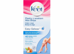 Veet Easy-Gelwax voskové pásky na odstranění chloupků na těle 40 ks