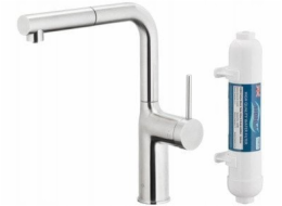 KFA ARMATURA KRAKÓW 6623-422-22 Výsuvná kuchyňská baterie Duero pure move s funkcí filtrace vody a výsuvným výtokem, nerezová ocel + hydro+ filtr