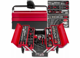 Forcekraft Kovová skříňka na nářadí s 85dílnou sadou nářadí.