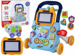 LeanToys Interaktivní chodítko Blue s edukační tabulí