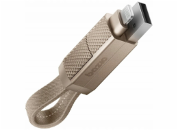 Energea Nabíjecí kabel Bazic GoCharge Alucable 4v1 (USB-A/USB-C - USB-C/Lightning) 15cm 60W 3A PD Fast Charge zlatý