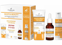 Floslek FLOSLEK White&Beauty Dárková sada Krém proti zabarvení pleti + Rozjasňující peeling + Bělicí tonikum