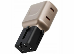 Energea TravelGo Adapter 45 2xUSB-C 45W síťová nabíječka zlato-černá