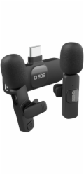 NoName Klopové mikrofony SBS s USB-C přijímačem 2 ks - černé