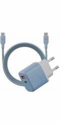 Energea Nabíječka Bazic GoPort Velox Kit s USB-C/USB-A GaN 35W a modrým kabelem