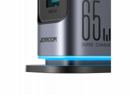 Joyroom Nabíjecí stanice JR-TCM02 GaN 65W s 4xUSB-C a 2xUSB-A zástrčkou UK - šedá