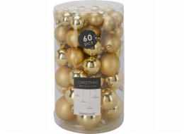 Koopman Sada 60 vánočních ozdob, plastové, zlaté