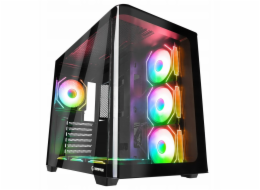 Rampage Akvarijní pouzdro Loopy s 7x ARGB Infinity HUB ventilátorem, černé (LOOPY-BLACK)