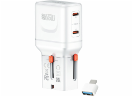 4smarts Cestovní nabíječka World 65W USB-C + USB-A bílá