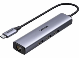 Ugreen USB HUB 1x RJ-45 + 3x USB-A 3.0 (UGR1202GRY)