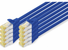 Digitus DIGITUS CAT 6A S/FTP kabel, 10 kusů, 1 m, modrý