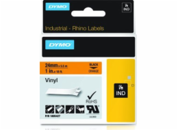 Dymo Originální páska Labeling Tape. Barva potisku: Černá / Barva pozadí: Oranžová. DYMO 1805427. 24 mm x 5,5 m. Flexibilní vinylová páska. Silné lepidlo. Odolná vůči chemikáliím, vodě a olejům. Odolává teplotám od -18 do 90 stupňů Celsia.