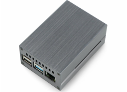OEM skříň Raspberry Pi 4B s ventilátorem - hliníková - šedá