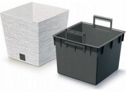 Prosperplast Furu čtvercový květináč s vložkou 29,5 cm bílý